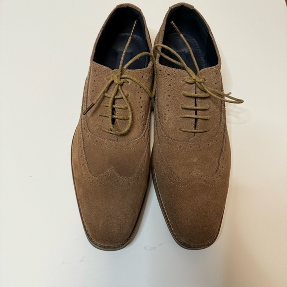 Joseph Abboud Collection Kelvin Men's
Wingtip Oxfords Camel Suede 10.5 - Picture 1 of 8